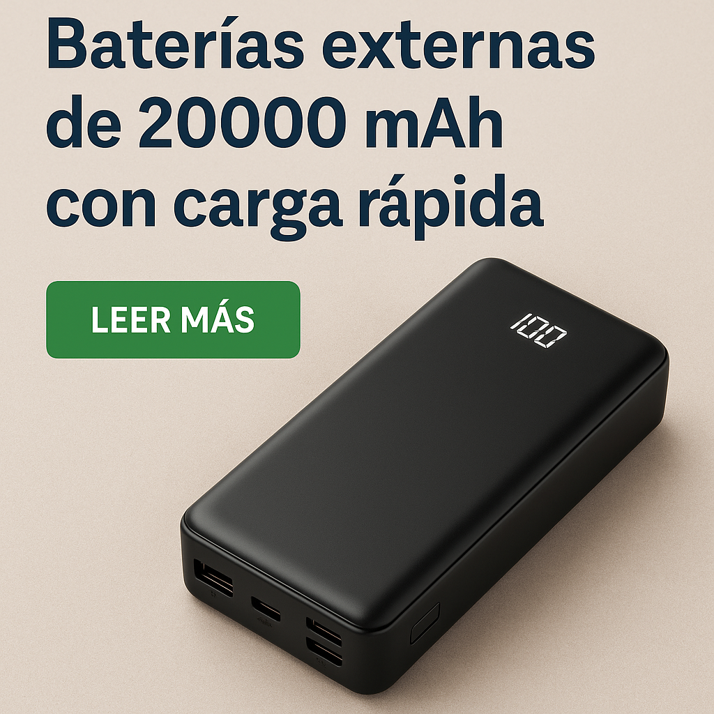 baterías externas de 20000 mAh con carga rápida