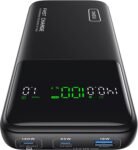 INIU Power Bank 27000mAh 140W, Batería Externa Portátil con Cable USB C Incorporado y Pantalla Digital, 3 Puertos Carga Rápida Powerbank para Laptop MacBook iPhone Steam Deck iPad Samsung