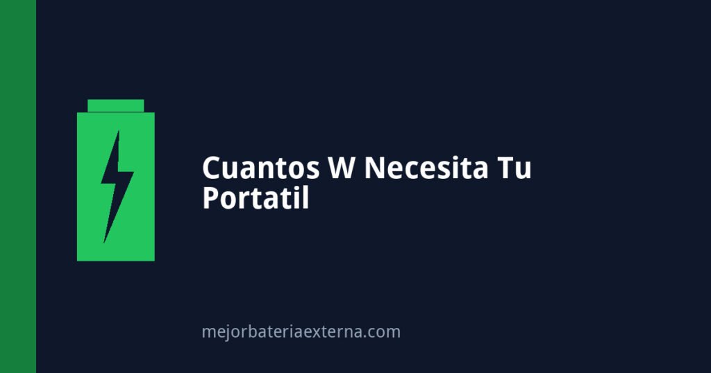 Cuantos W necesita un portatil para cargar